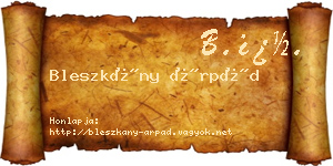 Bleszkány Árpád névjegykártya